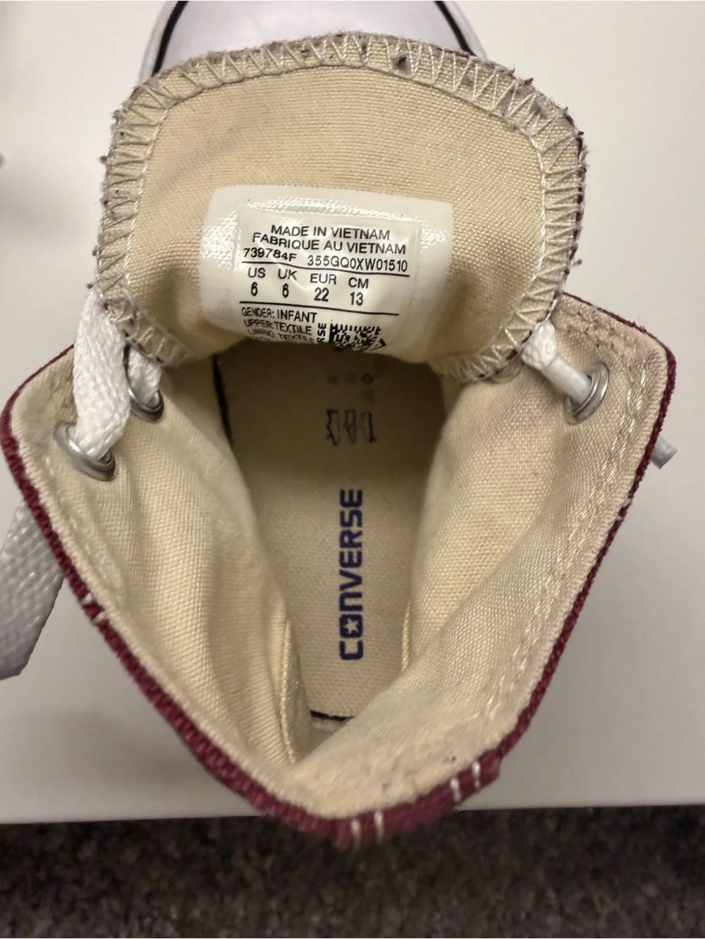 Converse Kids Burgundy High-Top Sneakers